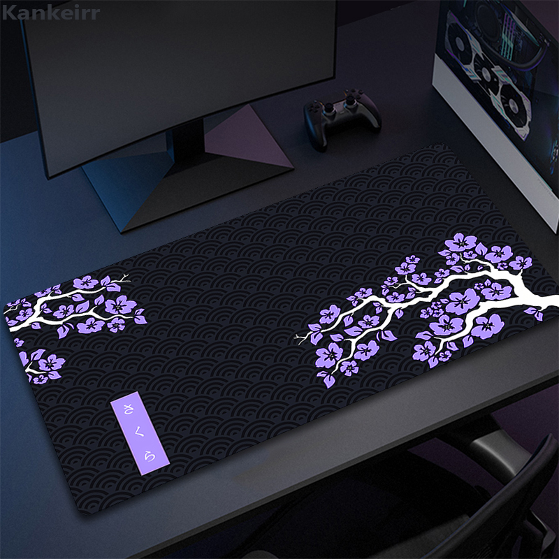 Lila Sakura Mauspad große Mauspads PC Gamer Mouse pad Büro Maus Matten Kawaii Schreibtisch matte Gummi Tastatur Matten Geschenke 900x400