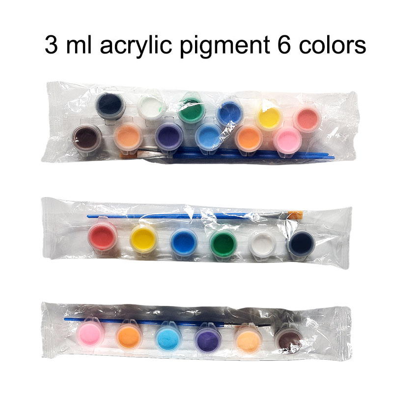 Peinture acrylique en bandelettes, peinture pour bébé, ensemble de peinture pour poupées, peinture sur pierre DIY, petite boîte scellée 3 ML 6 couleurs