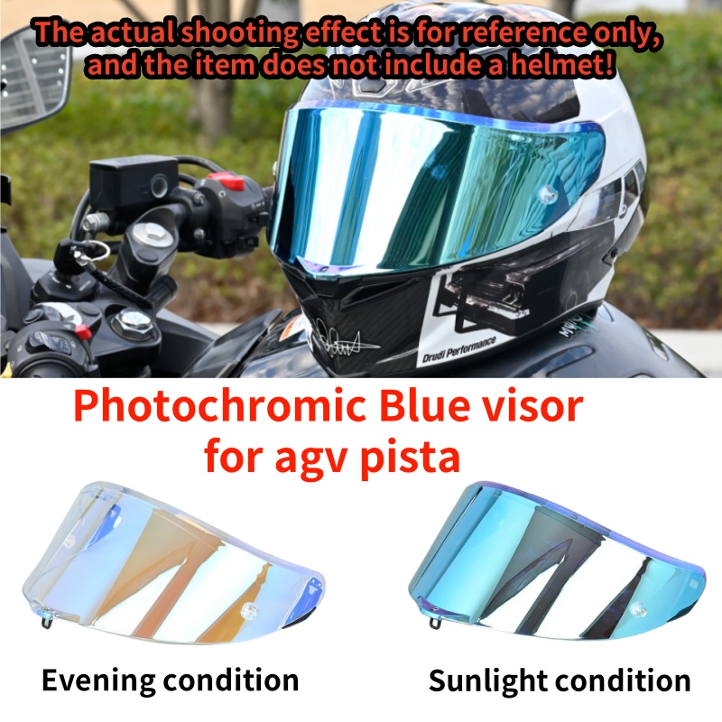 Fotochromowe niebieskie soczewki do wizjera AGV Pista GPR GPRR R RACE 2 RACE 3 Full Face Viseira