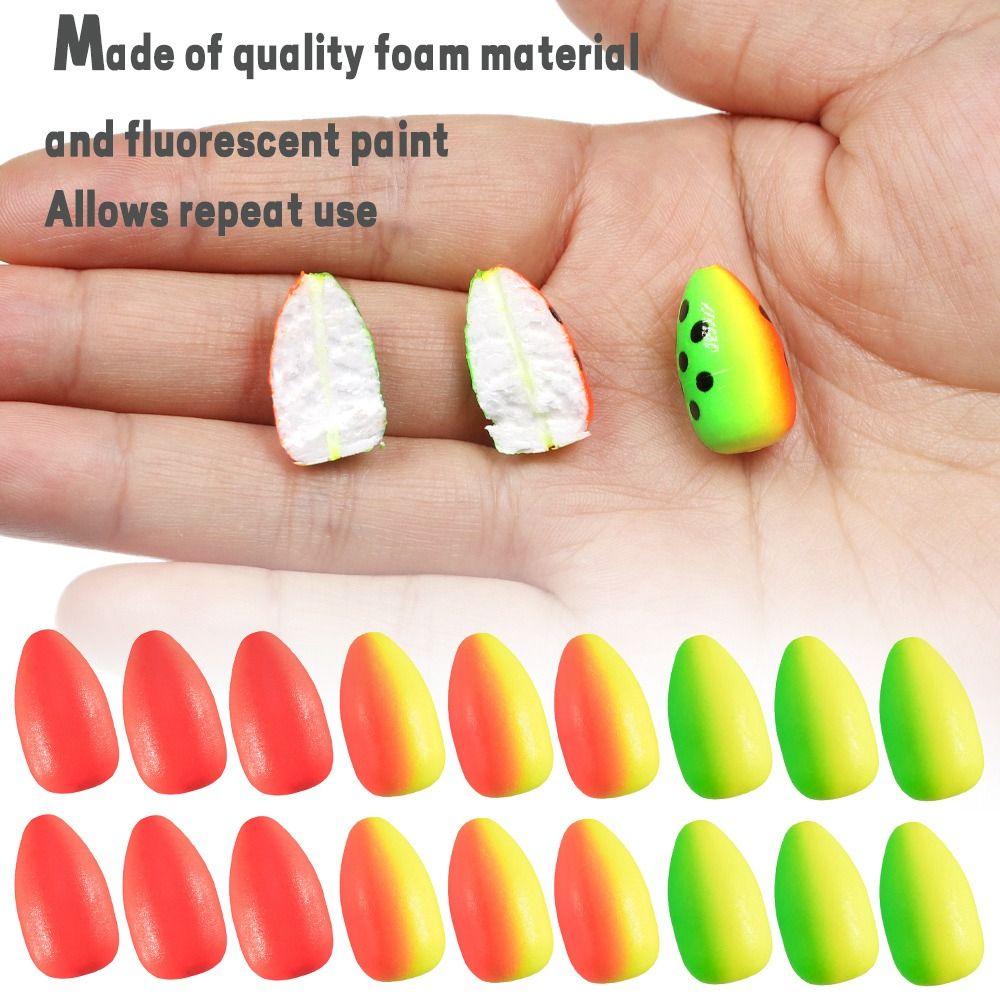 50 pz schiuma galleggianti palla perline fagioli galleggiante da pesca set fondo Rig Rigging materiale attrezzatura da pesca accessori Pick Size