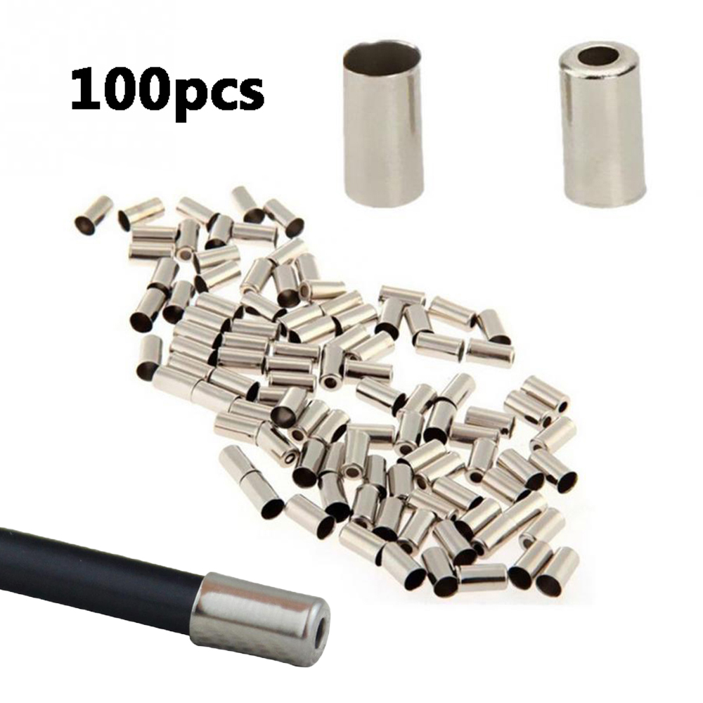 100 ชิ้น 5*10 มิลลิเมตรจักรยานจักรยานเสือภูเขา Shifter ปลายสายไฟเบรคสายหมวกสายหมวกขี่จักรยานอุปกรณ์เสริม