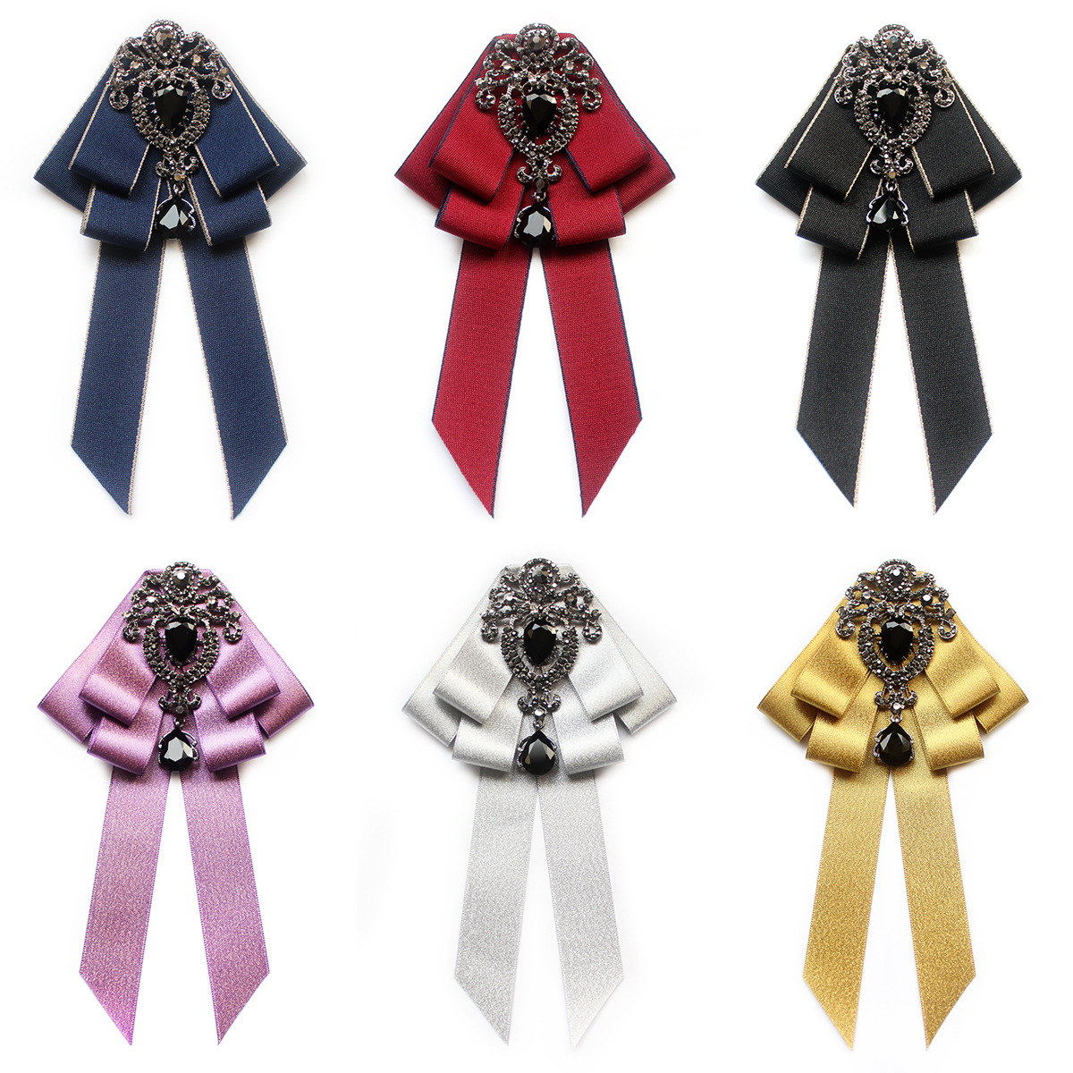 Wanita Seragam Klasik Dasi Kupu-kupu Dasi Pita Berlian Imitasi Dasi Kupu-kupu Cravat Hadiah untuk Pria Gaun Pernikahan Formal Aksesoris