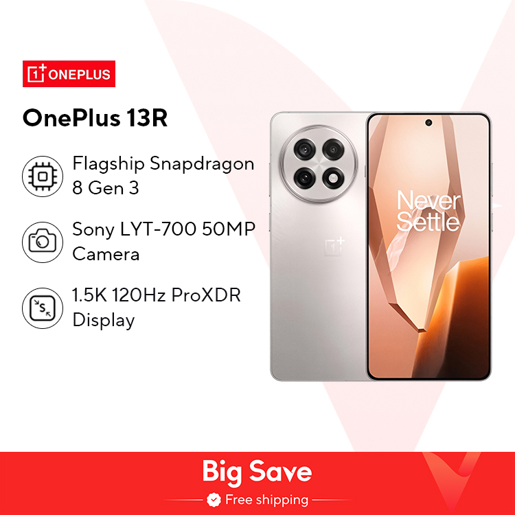 World Premiere OnePlus 13R Global Versionสมาร์ทโฟน 12GB 256GB Snapdragon 8 Gen 3 120Hzจอแสดงผล 6000MAhแบตเตอรี่ 80W SUPERVOOC