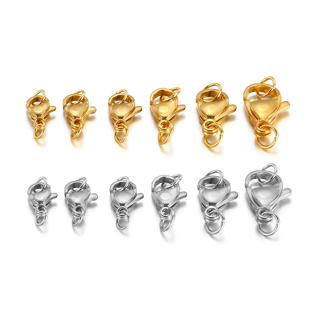 25Pcs สแตนเลส Clasps กุ้งก้ามกรามกระโดดแหวน Hooks Connector สร้อยข้อมือสร้อยคอโซ่ DIY ผลการค้นหาเครื่องประดับอุปกรณ์