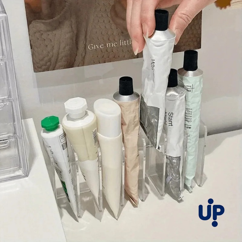 Organizador de Cosméticos de Plástico Transparente de 7 Compartimentos, Soporte Multifuncional para Maquillaje, para Hogar, Oficina, Baño, Tocador