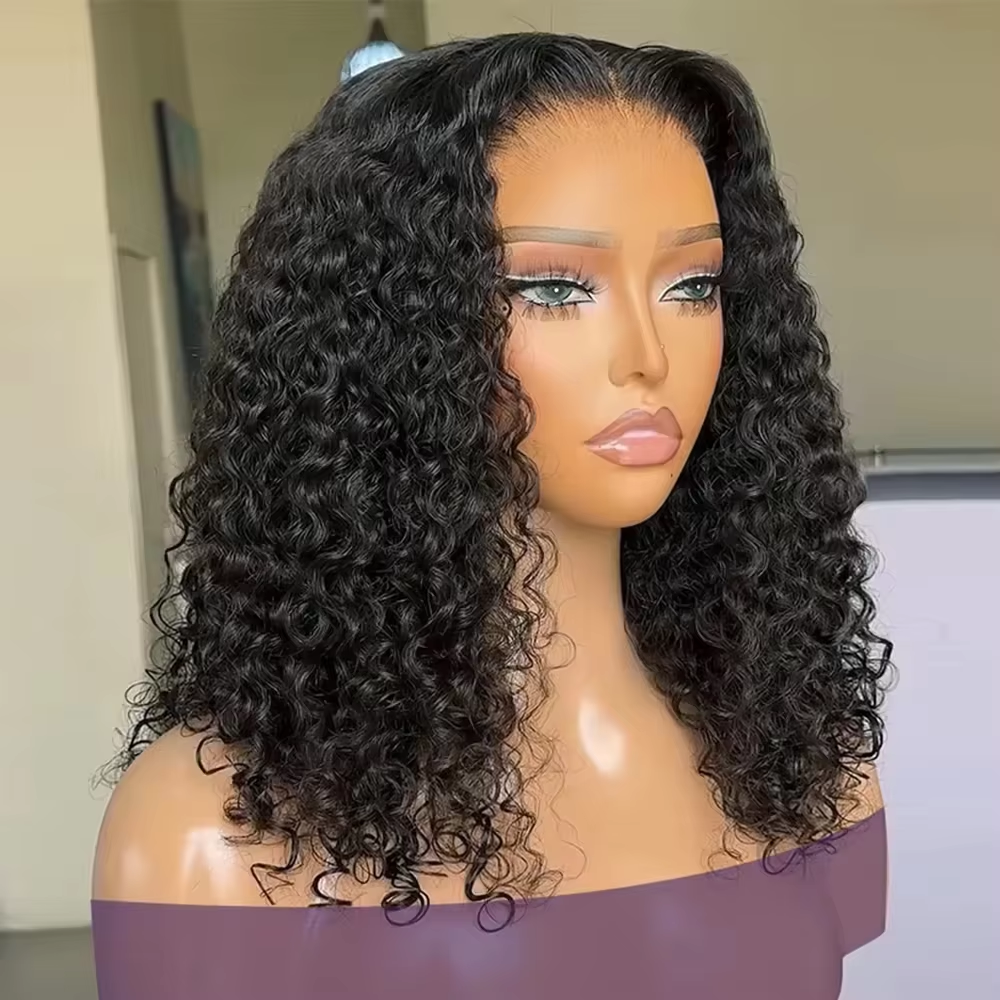 Deep Wave 250% Density Short Bob 13x4 HD Lace Front Human Hair Wigs Women Brazilian Curly Lace Frontal Wig Glueless Closure Wigs
