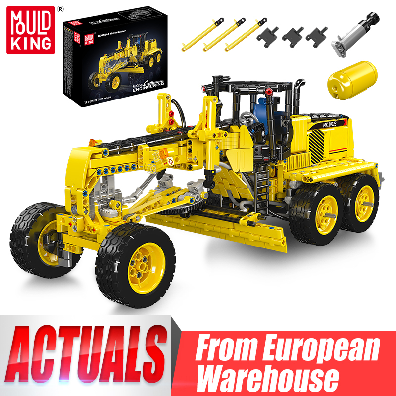 Mould King 19023 Jouets de construction techniques : Modèle de niveleuse MOC GD655-6, ensemble de briques de construction, camion d'ingénierie, cadeau de Noël pour enfants
