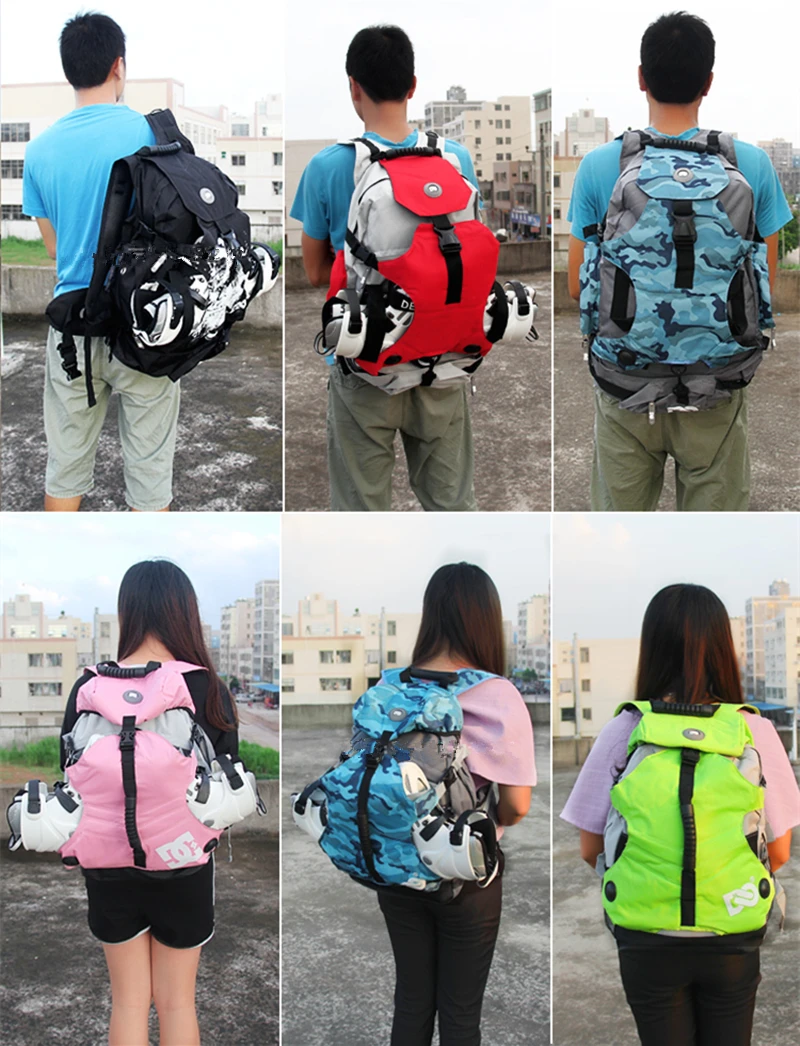 Nam Nữ Lăn Ba Lô Nội Tuyến Bánh Trượt Băng Giày Giày Mang Theo Túi Kid Giày Trượt Băng Bảo Quản Ba Lô Thể Thao Ngoài Trời Túi
