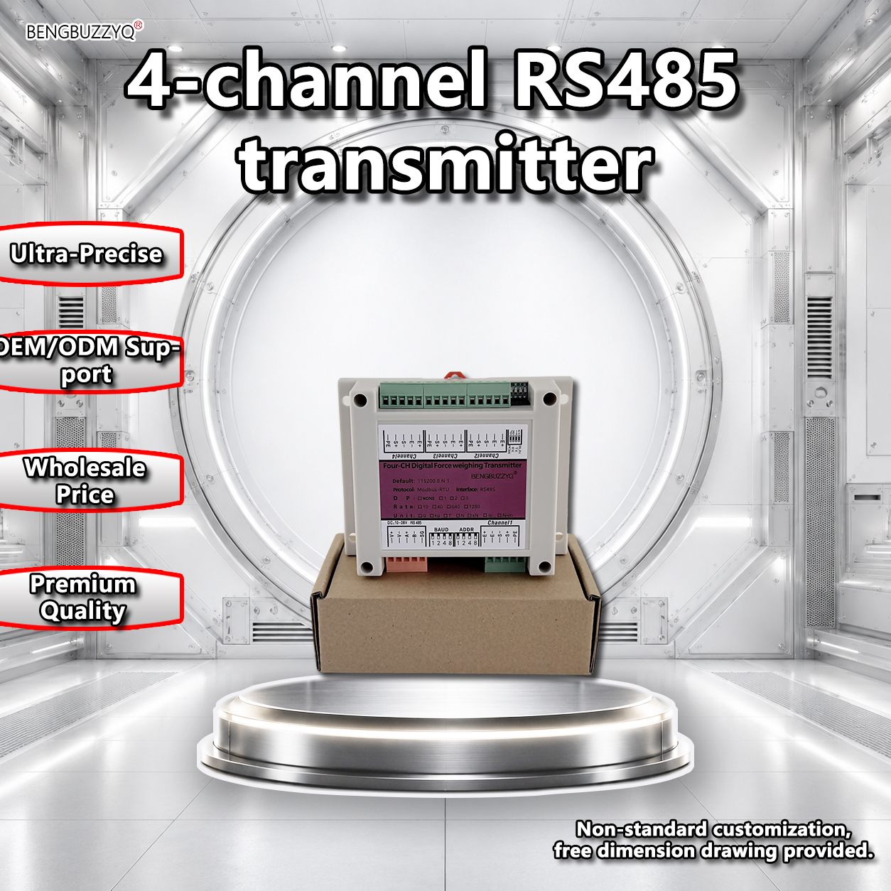 Industriële RS485 4-kanaals loadcell-converter Digitale weegtransmitter Ondersteuning Modbus RTU Isolatiebescherming