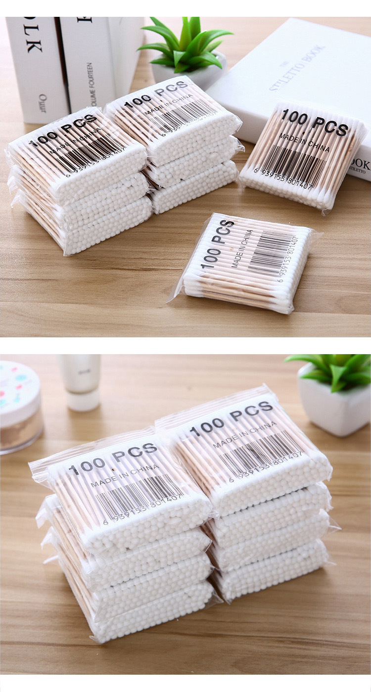 300/500/1000 pièces coton-tige Double tête femmes maquillage coton-tige pointe pour bâtons de bois nez oreilles nettoyage outils de soins de santé