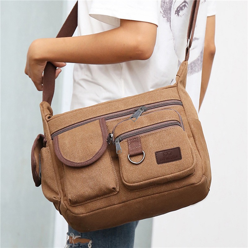 Sac à bandoulière en toile pour homme, sac fourre-tout décontracté, sac de voyage, sac messager de luxe, sac à main de haute qualité, sac de poitrine