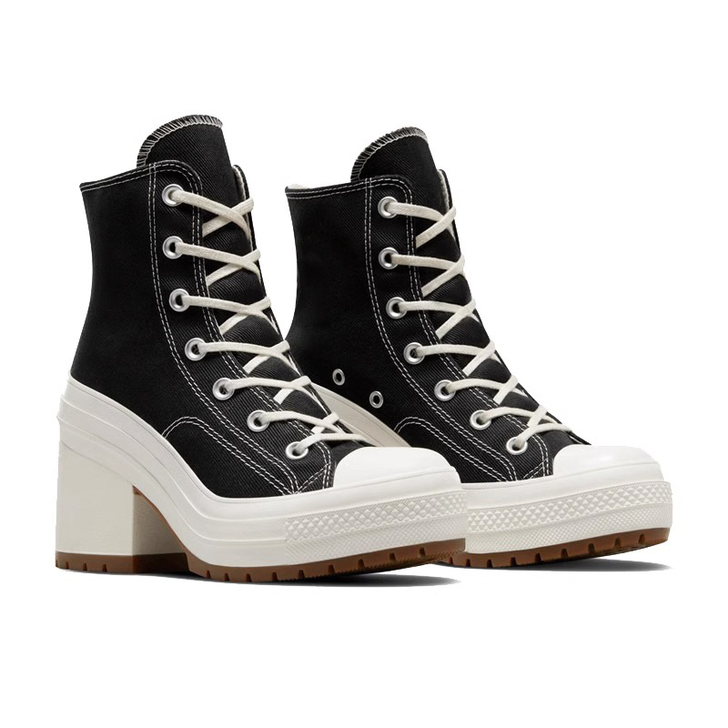 Sepatu Hak Tinggi Wanita Sepatu Kanvas High Top Klasik Sepatu Platform Desainer untuk Wanita Sepatu Kasual Bernapas Zapatos Mujer