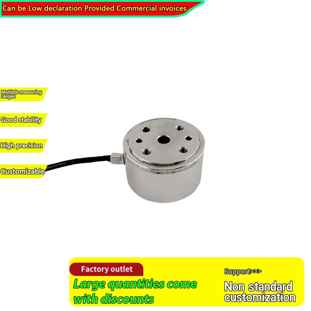Célula de Carga de Torque Compacta, Sensor de Torque de Microreacción, Sensor de Fuerza de Acero Inoxidable de Alta Sensibilidad de 100 Nm para Monitoreo de Torque
