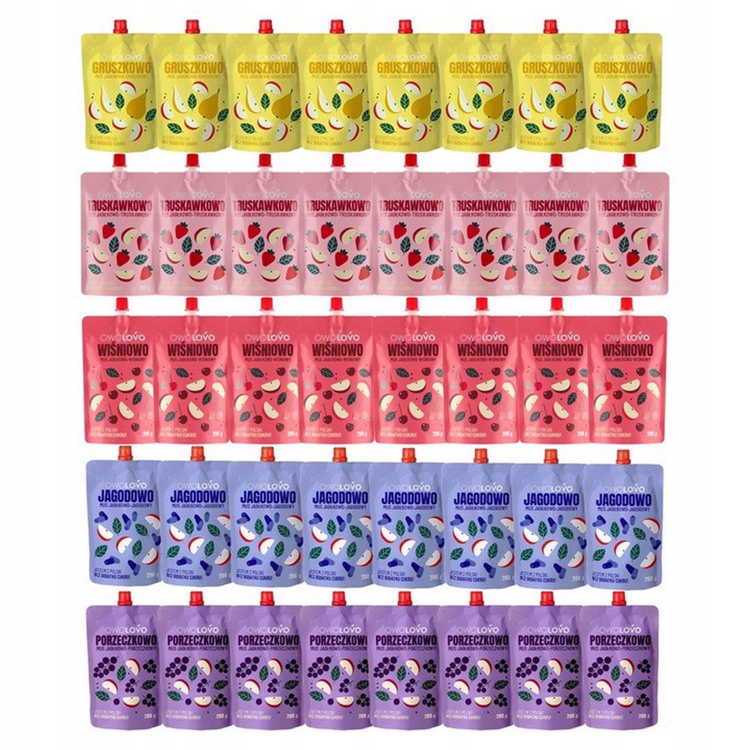 Owolovo Mix 5 smaków 200 g x 40 sztuk