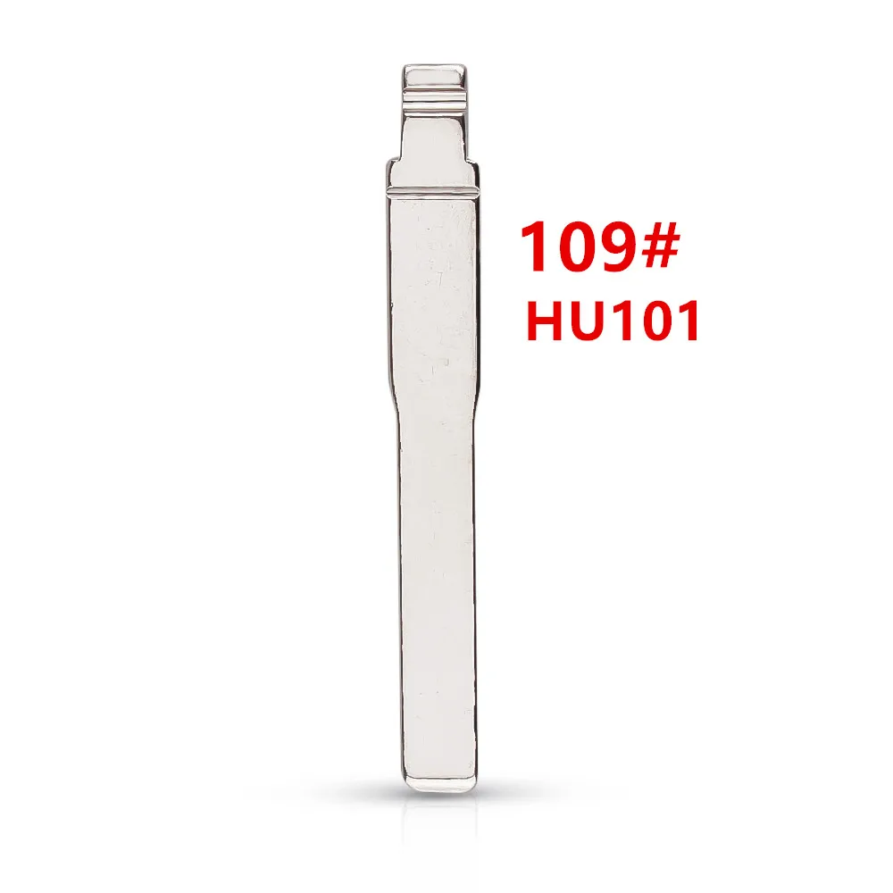 10 piezas/lote # 109 HU101 Llave remota plegable de metal sin cortar para controles remotos Ford