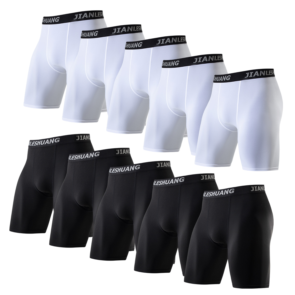 Short de Cyclisme Classique Noir et Blanc pour Homme, Sous-Vêtements Longs, Multi-Tailles, Course à Pied, Fitness, WagTraining, Adolescent, 1/5 Pièces