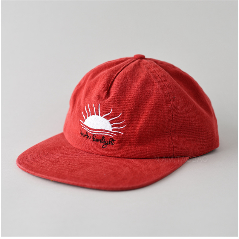 Niedliche Baseballkappe mit flacher Krempe für Damen und Herren, Teenager, Sonnenaufgang, Stickerei, Sommerkappen, Sonnenhüte