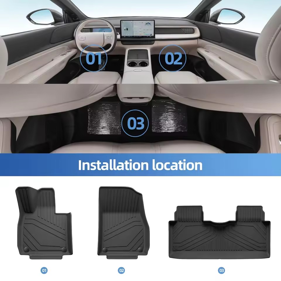 LUCKEASY for Xpeng G6 2023-2025 Rear Seat Backrest Protective Pad Cargo Liner Trunk Pad TPE Car Floor Mats Interior Accessories