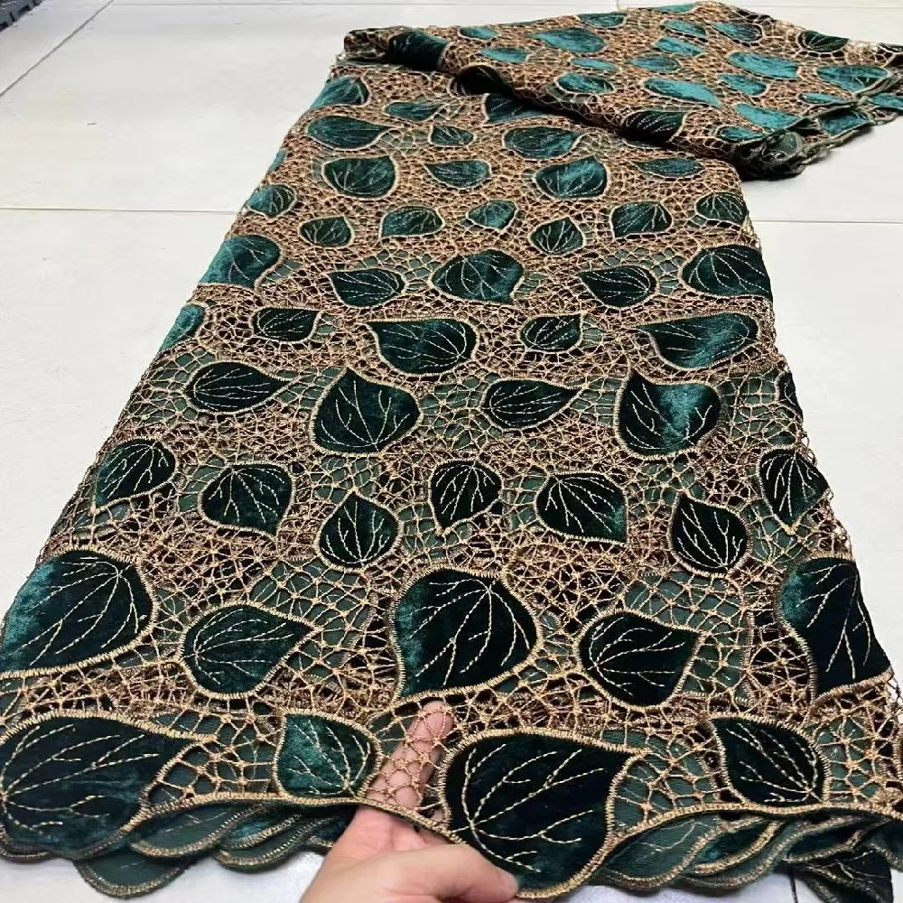5 jardas venda quente renda africana com veludo africano guipure renda tecido bordado de alta qualidade para casamento feminino