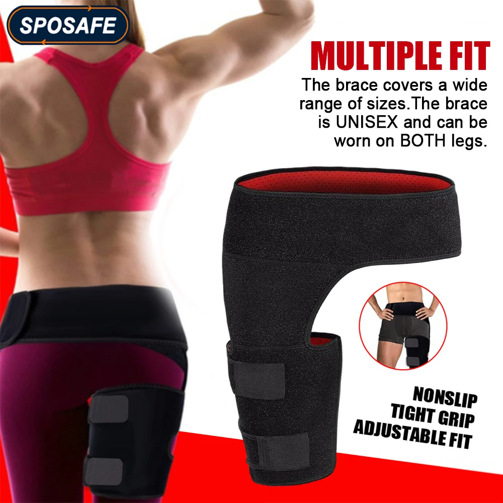 Correas de soporte para la ingle, Protector de estabilidad de cadera que soporta los músculos y tendones aductores alrededor de la ingle, Quad y Hamstring