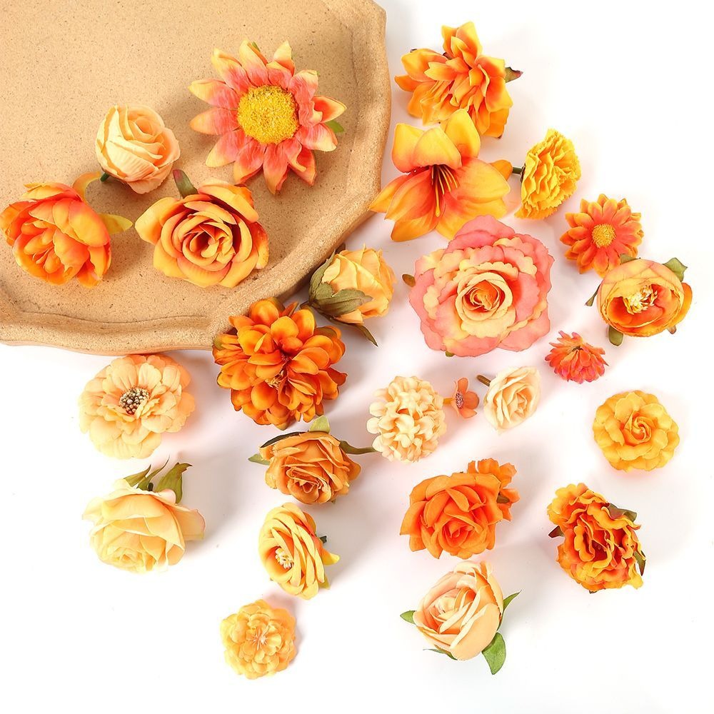 Herfst Oranje Kunstbloemen Zijde Nep Bloemen Voor Huiskamer Decor Tuin Bruiloft Decoratie Boeket Krans Cadeau Accessoires