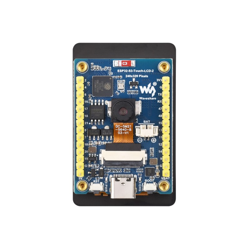 Waveshare ESP32-S3 Placa de desarrollo de pantalla táctil capacitiva de 2 pulgadas, 240 × 320 píxeles, panel IPS, procesador de doble núcleo LX7 de 32 bits