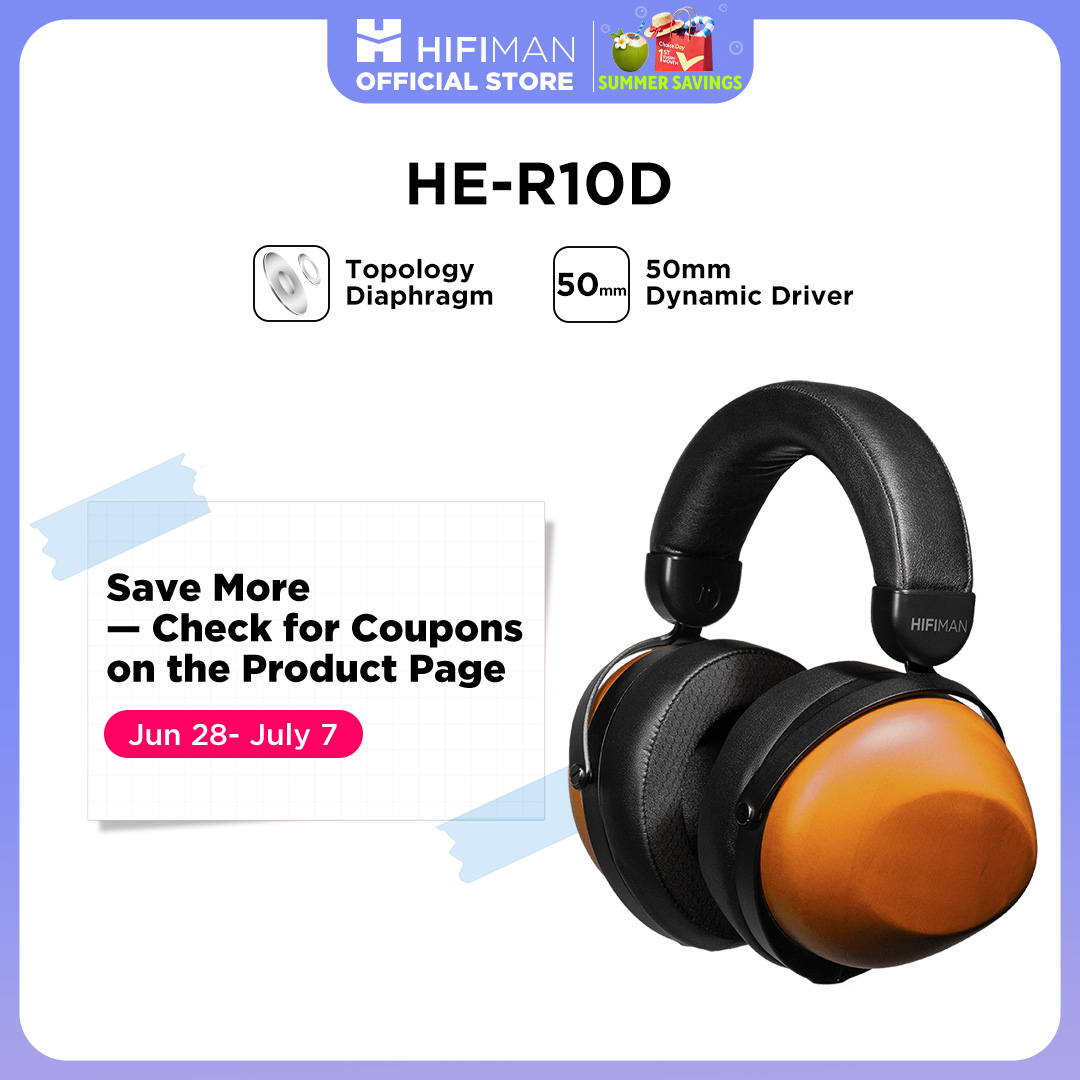 HIFIMAN HE-R10D headphone Over-Ear berkabel & nirkabel Driver topologi dinamis untuk rumah, Studio dan perekaman