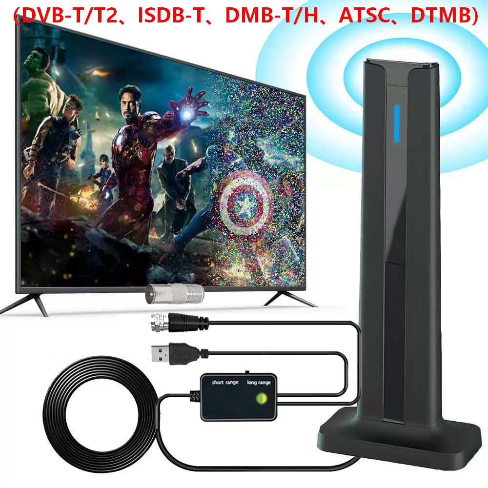 Antena de tv digital hdtv de longa distância, alta definição, amplificador de sinal de onda de aterramento, antena de recepção de sinal de tv interna e externa