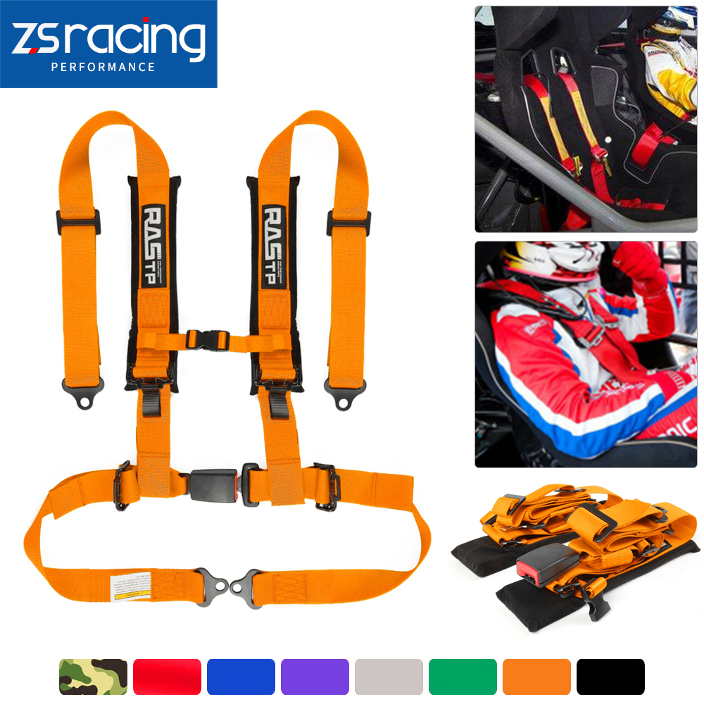 ZSRacing 2-Zoll-Rennsicherheitsgurt mit Vierpunkt-Schnellverschluss und Bolzenmontage, hochwertiger Riemen, Nylon-Schwammgürtel, Sicherheitsgurt BAG091