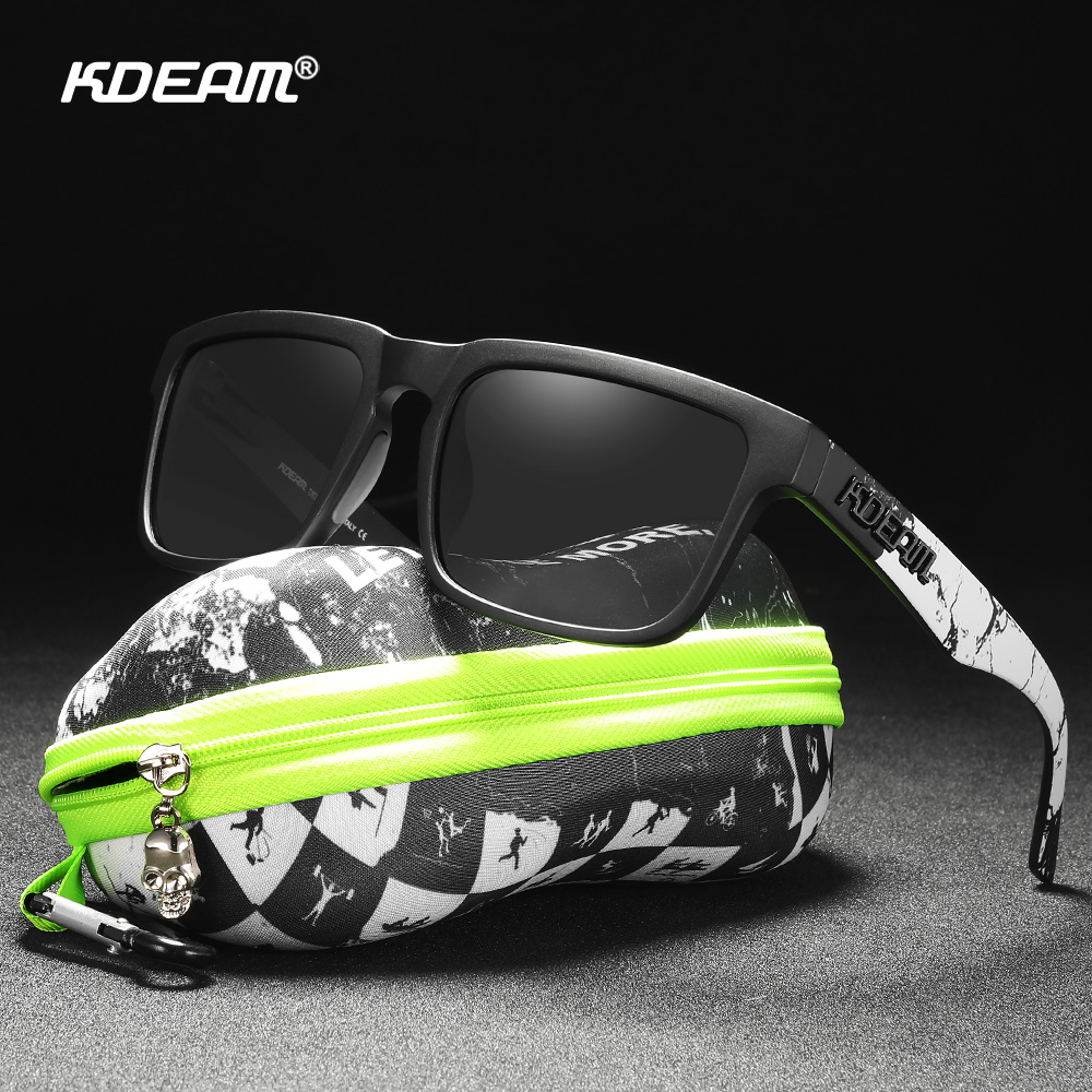KDEAM-gafas de sol polarizadas para hombre, lentes de protección UV400 para conducir, pescar, espejo, paquete completo, Todo negro