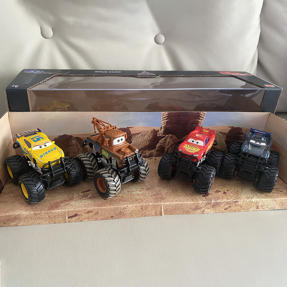 Disney Pixar Cars Model Toy Set para Crianças, Relâmpago Mcqueen Figuras, Jackson Tempestade Mack Tio Caminhão, Pull-Back Cars, Presente