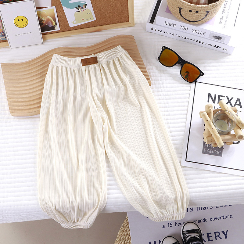 Pantalon d'été en soie glacée pour enfants, résistant aux moustiques, lanterne respirante, fin et décontracté, résistant aux moustiques, pour garçons, 2025