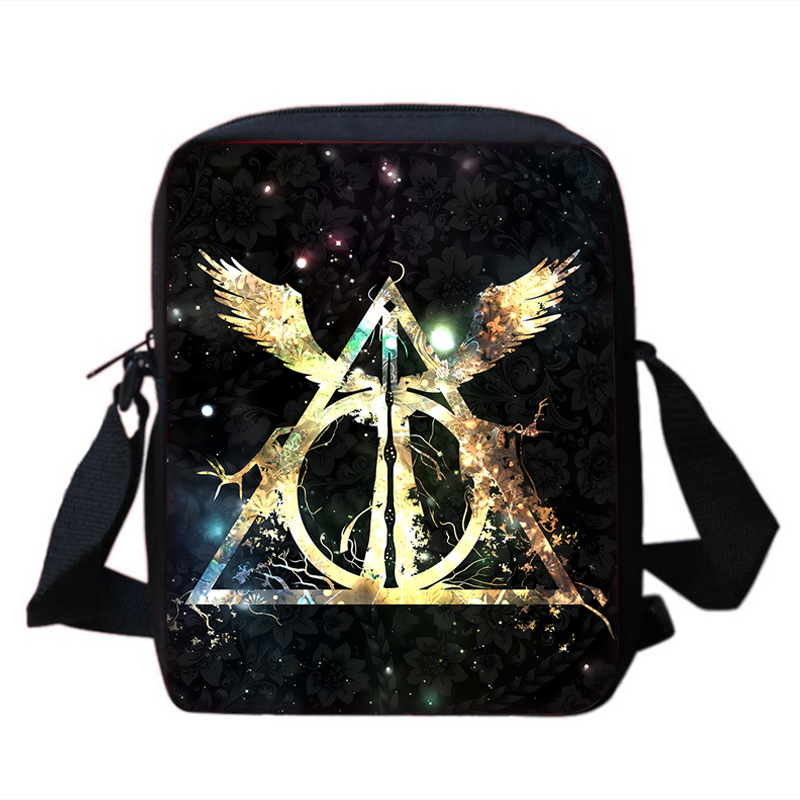 Bandolera de hombro con estampado de dibujos animados de H-Harries Wand Potters para niños y niñas, bolso informal para niños, bolso para teléfono para hombres y mujeres, bolso de compras