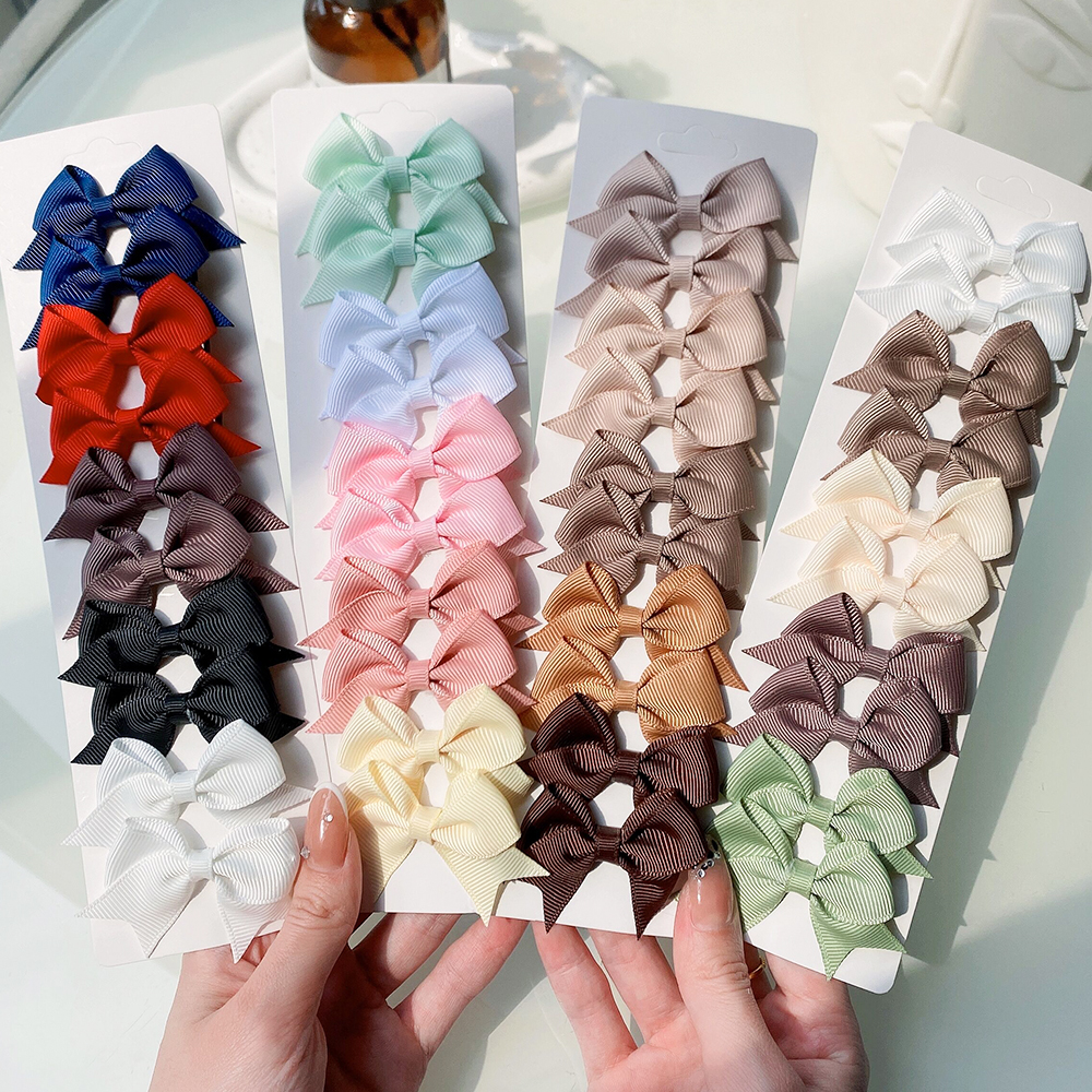 10 ชิ้น/เซ็ตใหม่ริบบิ้น Bowknot คลิปผมสําหรับเด็กทารก Handmade น่ารัก Bows Hairpin Barrettes Headwear เด็กอุปกรณ์เสริมผม
