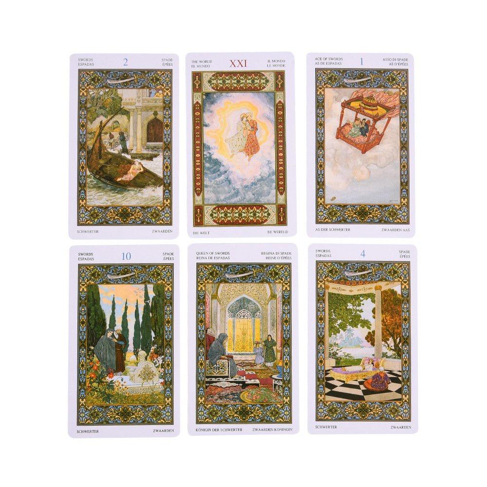 Spiel Peripherie Tarot der Tausendundeine Nacht Tarot Karte Anleitung Wahrsagerei Schicksal Oracle Party Deck Brettspiel