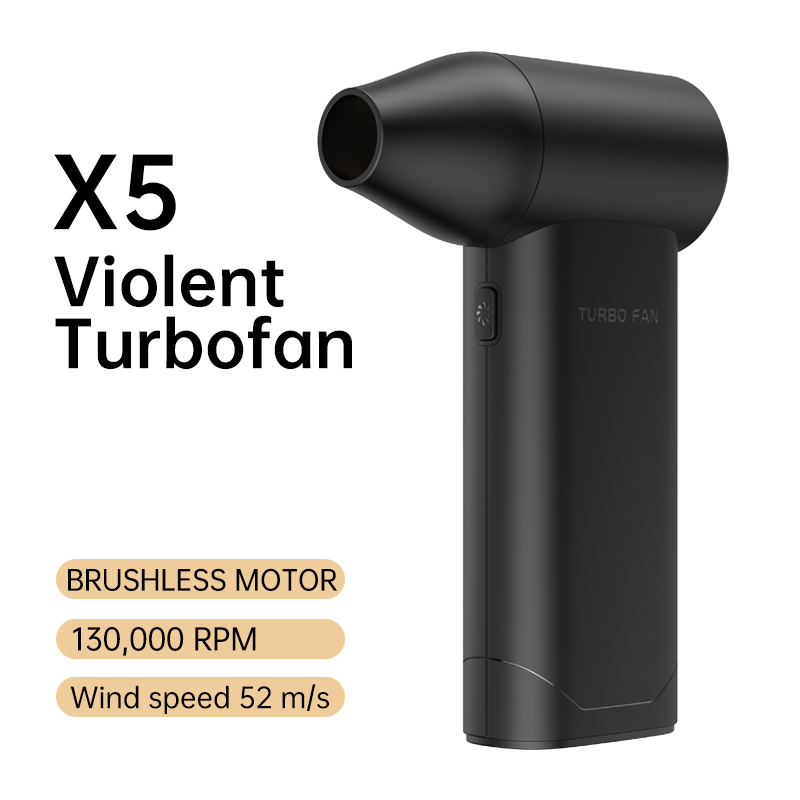 X5 Turbo Jet Fan 130000 RPM Electric Air Blower Powerful Large Wind Hair Dryer High-Speed Turbo Handheld Mini Blower Black/White