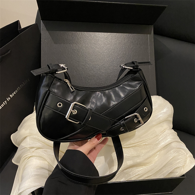 Sac à bandoulière vintage Y2K en cuir PU pour femme, petit sac bandoulière, sac sous le bras tendance pour femme, pochette et sac à main
