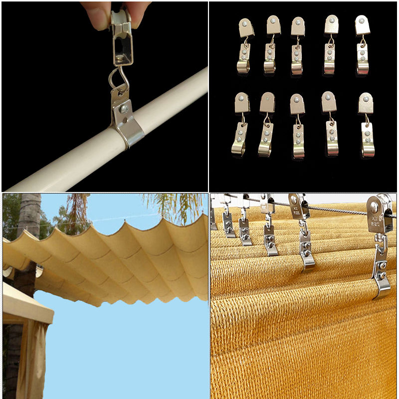 Poulie métallique + colliers de serrage suspendus, accessoires d'installation pour auvent ondulé, Pergolas d'intérieur, 10 pièces