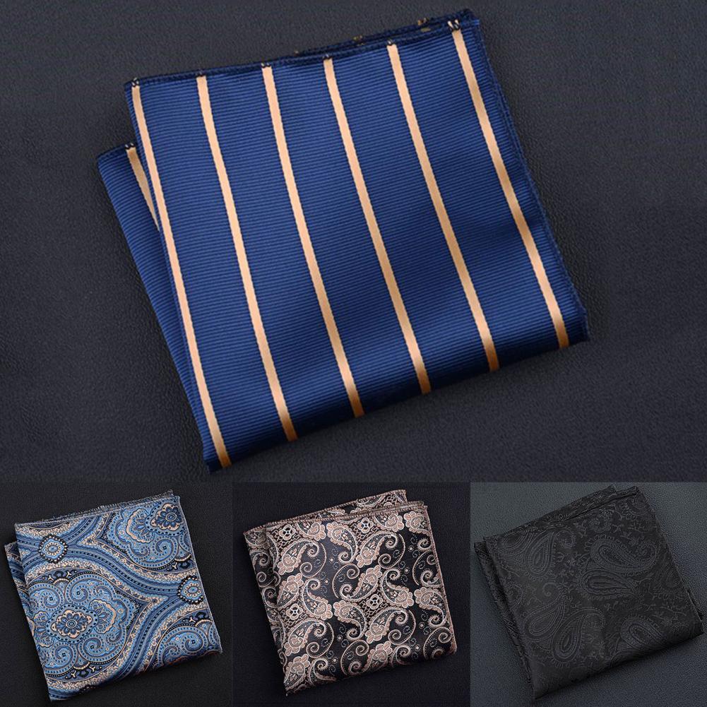 Pañuelo cuadrado de bolsillo para hombre, traje de Cachemira a rayas, estampado Floral Vintage, negocios, boda, moda