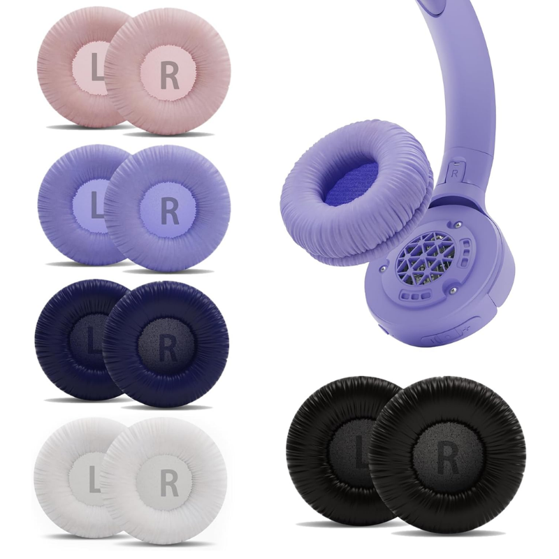 Almofadas de espuma de couro macio para fones de ouvido, substituição para jbl tune 600, t450, t450bt, t500bt, jr300bt, 70mm, 1 conjunto