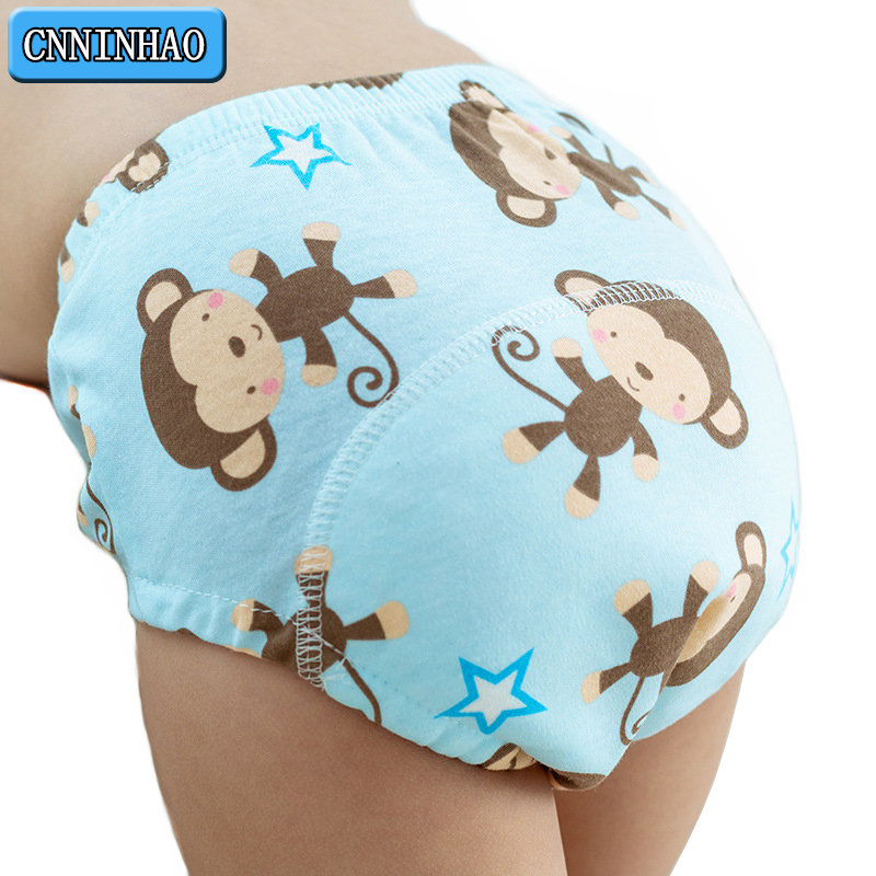 6 camada infantil fraldas criança aprendizagem calcinha recém-nascidos dos desenhos animados do bebê algodão treinamento reutilizável lavável pano fralda roupa interior pant