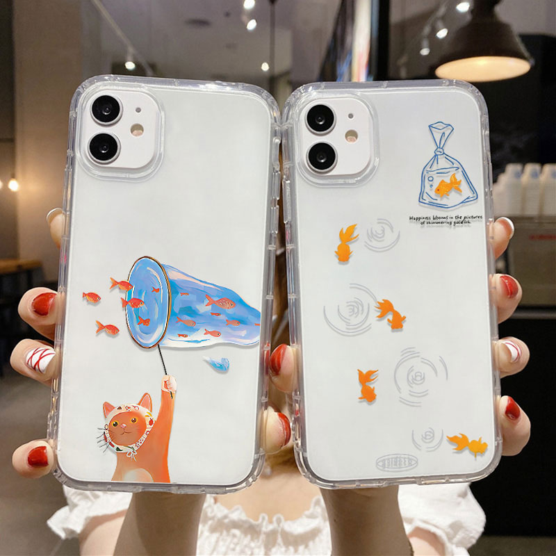 Coque de téléphone chat pêche, étui en Silicone pour Samsung Galaxy A56 5G A55 A54 A36 A16 S25 Ultra S24 S23 Plus A35 A34 A15 A14 A13