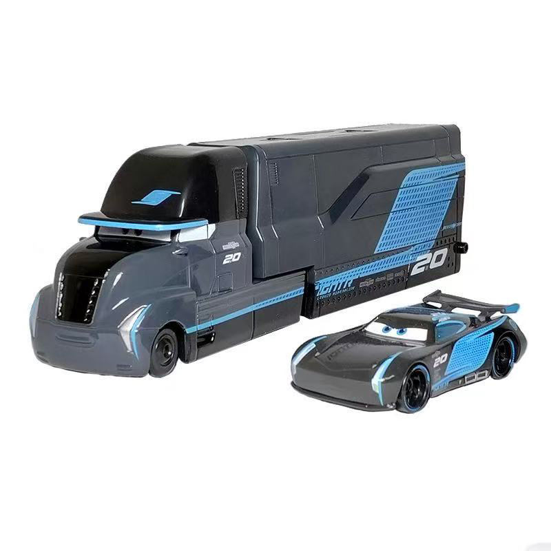 Pixar Cars, Camión Storm Jackson, Lightning McQueen, Coche de Juguete de Carreras, 2 Coches, Escala 3:155, Modelo Mack Fundido a Presión, Regalos de Cumpleaños