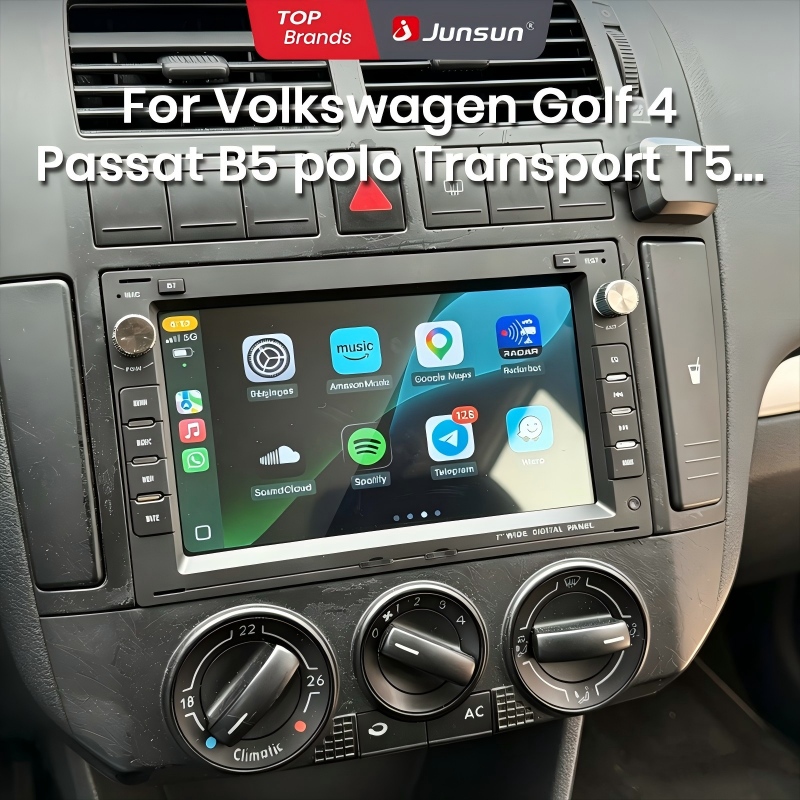 Radio samochodowe Junsun 4G Android do VW Golf 4 MK4 Passat B5 Polo Bora Jetta T5 Transporter GPS WiFi Bluetooth FM RDS Bezprzewodowy CarPlay Android Auto Ekran Dotykowy