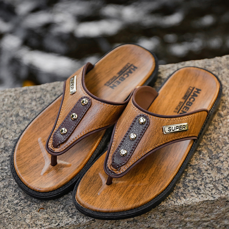 Chanclas clásicas para hombre, cómodas zapatillas planas informales, zapatos de playa de verano para hombre, chanclas para exteriores para hombre 2025