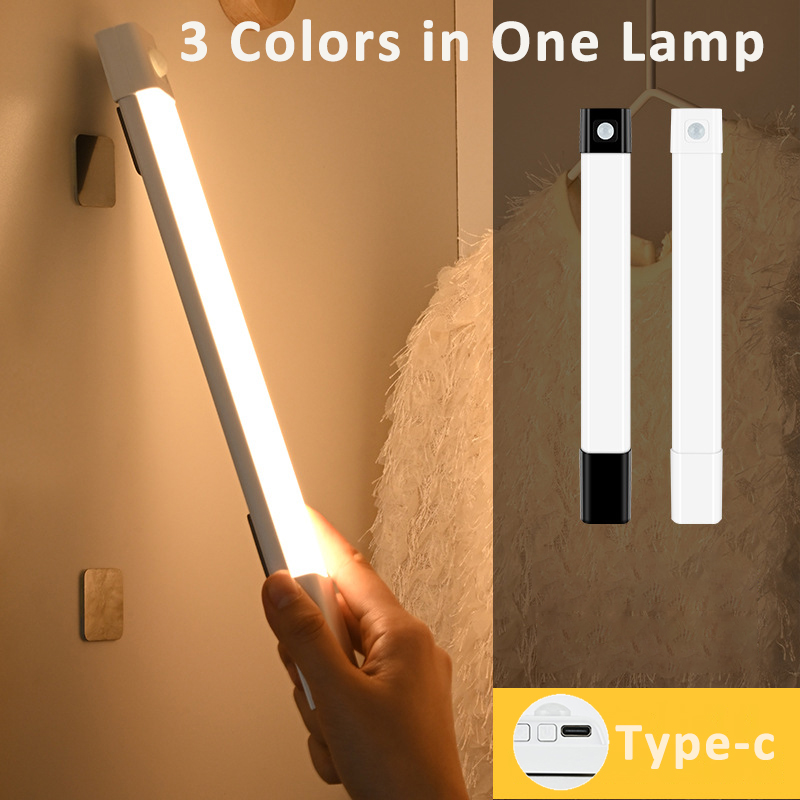 Luces LED para armario, lámpara con Sensor de movimiento, luz nocturna inalámbrica recargable para armario, cocina, dormitorio, armario, lámpara nocturna con Sensor