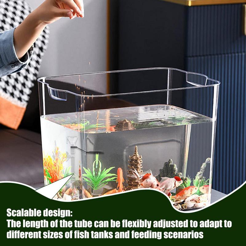 Mangeoire pour poissons d'aquarium, tuyau d'alimentation pour Aquarium, ventouse télescopique directionnelle, distributeur transparent pour les vacances, alimentation des crevettes et des tortues