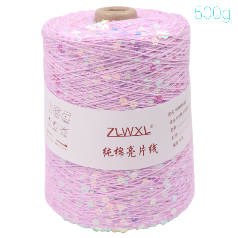 200 kolorów 500g /1500M 100% przędza bawełniana 6mm+3mm specjalna przędza cekinowa DIY akcesoria odzieżowe Rag doll Przędza dziewiarska пряжа