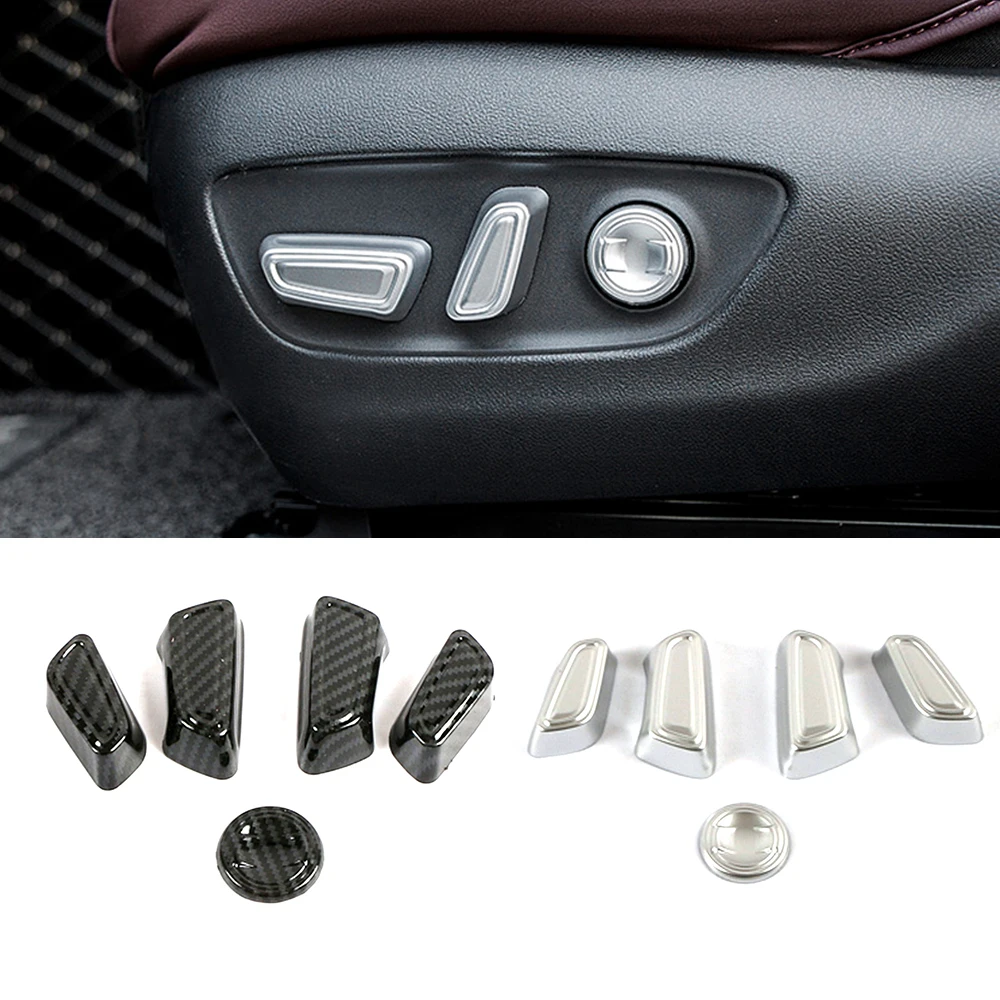 Per Toyota Rav 4 Rav4 2019-2025 Colore Fibra di Carbonio Pulsante di Regolazione del Sedile Pannello di Rivestimento ABS Argento Opaco Accessorio Interno