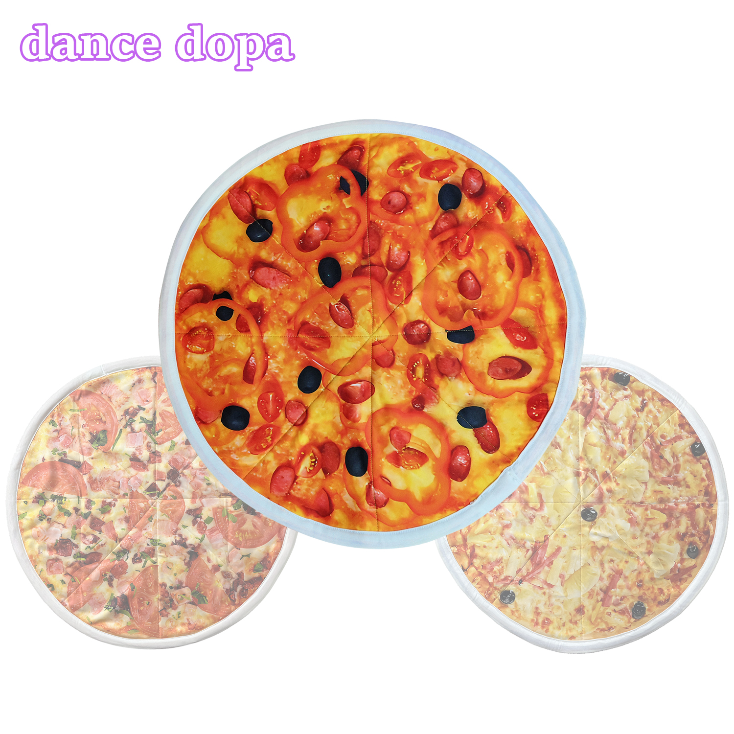 Dapo Foulard de Danse Rotatif en Lycra, Motif Pizza Rond, 67cm*67cm, Personnalisable